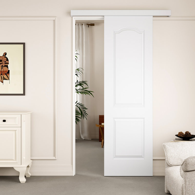 Porte de grange coulissante en bois 80 po H 2Lite, 24 po x 80 po