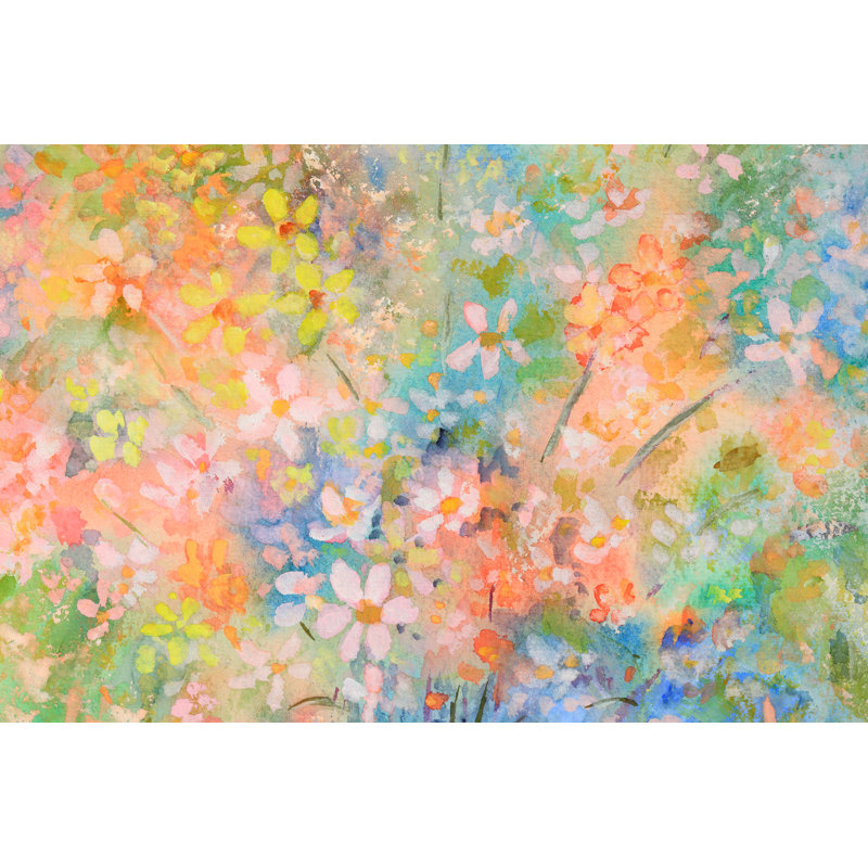 Bright WaterColour Painting Of Flowers by Cstar55 - Wrapped Canvas Print