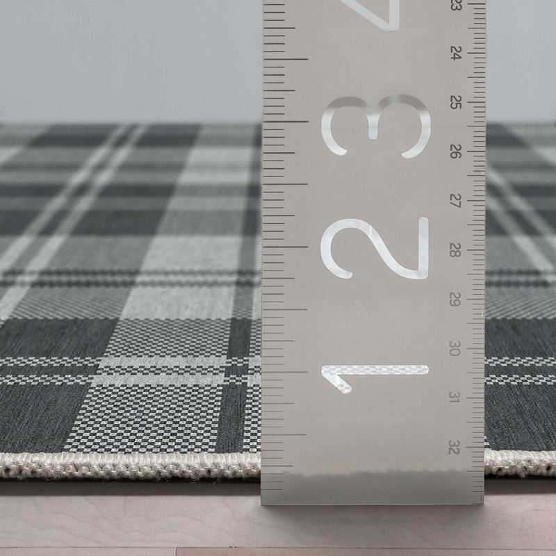 Tapis gris foncé à tissage plat Kehr, Rectangle 3 pi 3 po x 5 pi