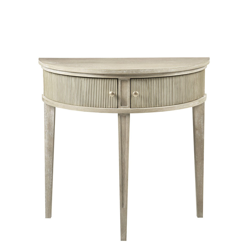 Storage Console 31"w - Antiqued Finish & Fluted Front Entryway Table Door Decor