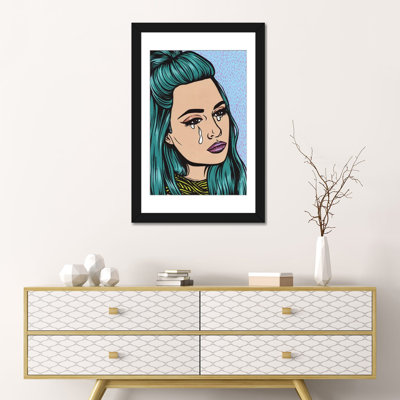 « turquoise en pleurs fille », impression sur toile