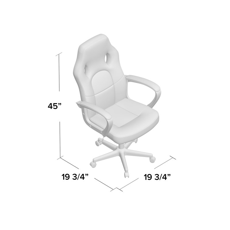 Fauteuil de jeu ergonomique PC et Racing, Blanc
