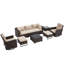 Ensemble de 9 meubles de patio pour l'extérieur, canapé modulaire en osier avec chaises berçantes pivotantes, repose-pieds