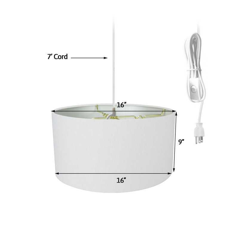 Luminaire suspendu tambour simple à 1 lumière Devan