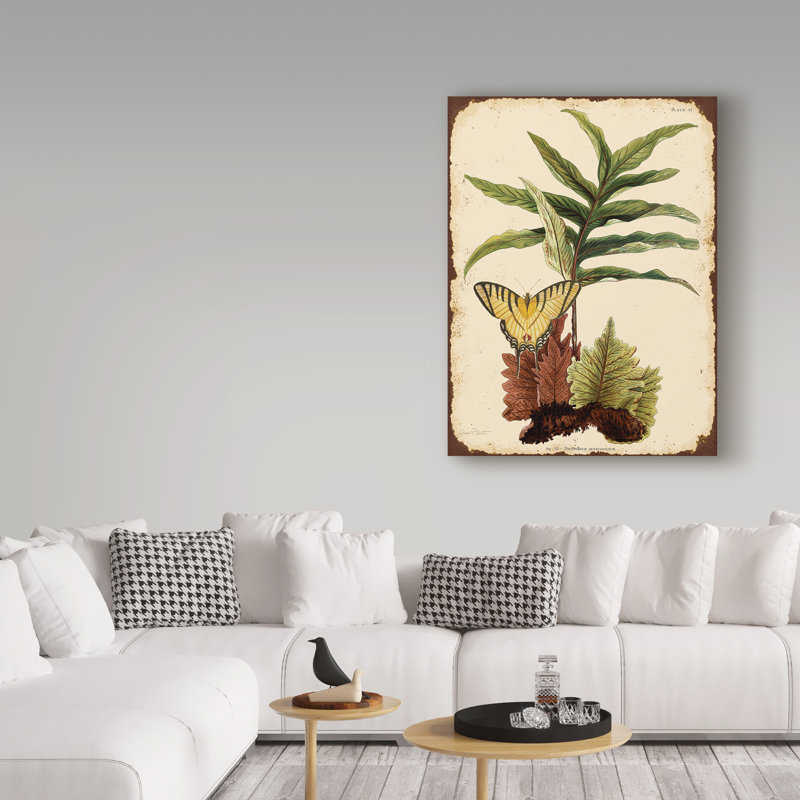«Ferns on Vintage Tin» par Deagen, impression sur toile tendue, H 24 po x l 18 po x P 2 po