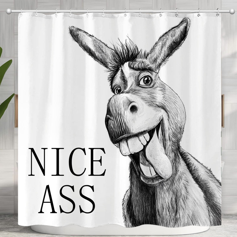 Funny Shower Curtain With Hooks