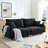90.15" Queen size upholstered Multi-functional convertible sleeper sofa with storage-142757154