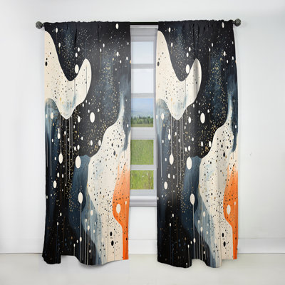 Deep Marine Scenes Modern Collage - Coastal Coral Curtain - Velvet Room Darkening - 1 panel