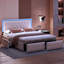 Dawsyn PU Upholstered Bed With LED Lighting And 4 Storage Drawers-1783595890-1783595888
