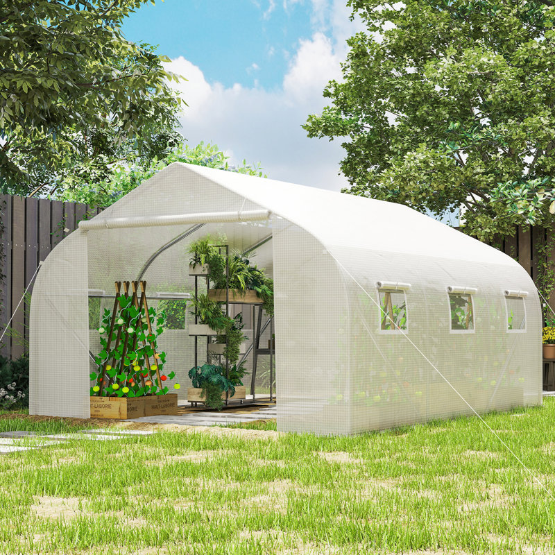 Aaliegha 10 Ft W x 15 Ft D Mini Greenhouse