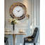 Horloge murale de luxe en diamant écrasé de style art déco avec cadre de miroir biseauté et chiffres romains, horloge de miroir ronde décorative moderne pour la décoration intérieure