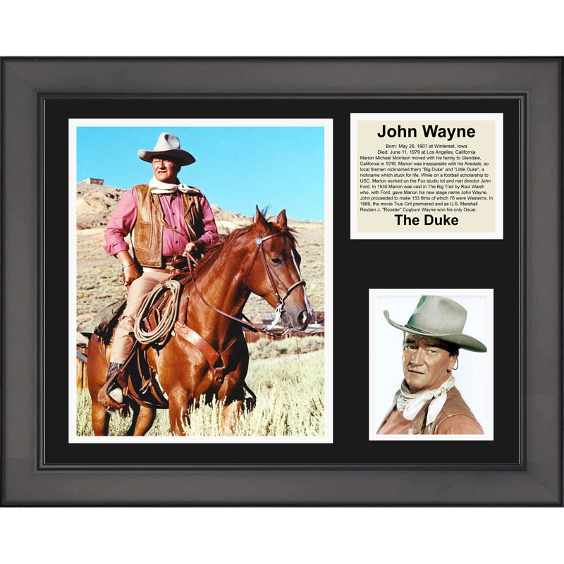 Framed John  The Duke  Wayne Actor 11"x14" Three Photo Collage