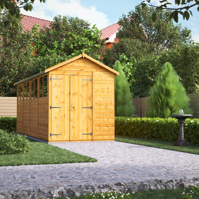 Powersheds 16 x 6ft Timber Tongue & Groove Garden Shed, Double Doors