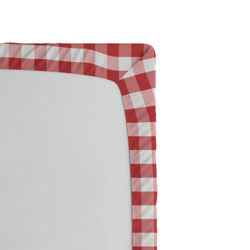 Drap-housse orange Ambesonne, Corail / blanc à carreaux, Drap-housse pour lit simple TG