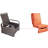 Outdoor Aluminum and Woven Rattan Lounger / Patio Chair With Orange Cushion-2021334479