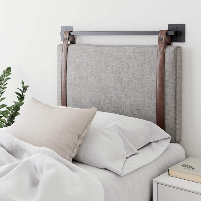 Tête de lit tapissier Kroeker, Simple, Gris clair