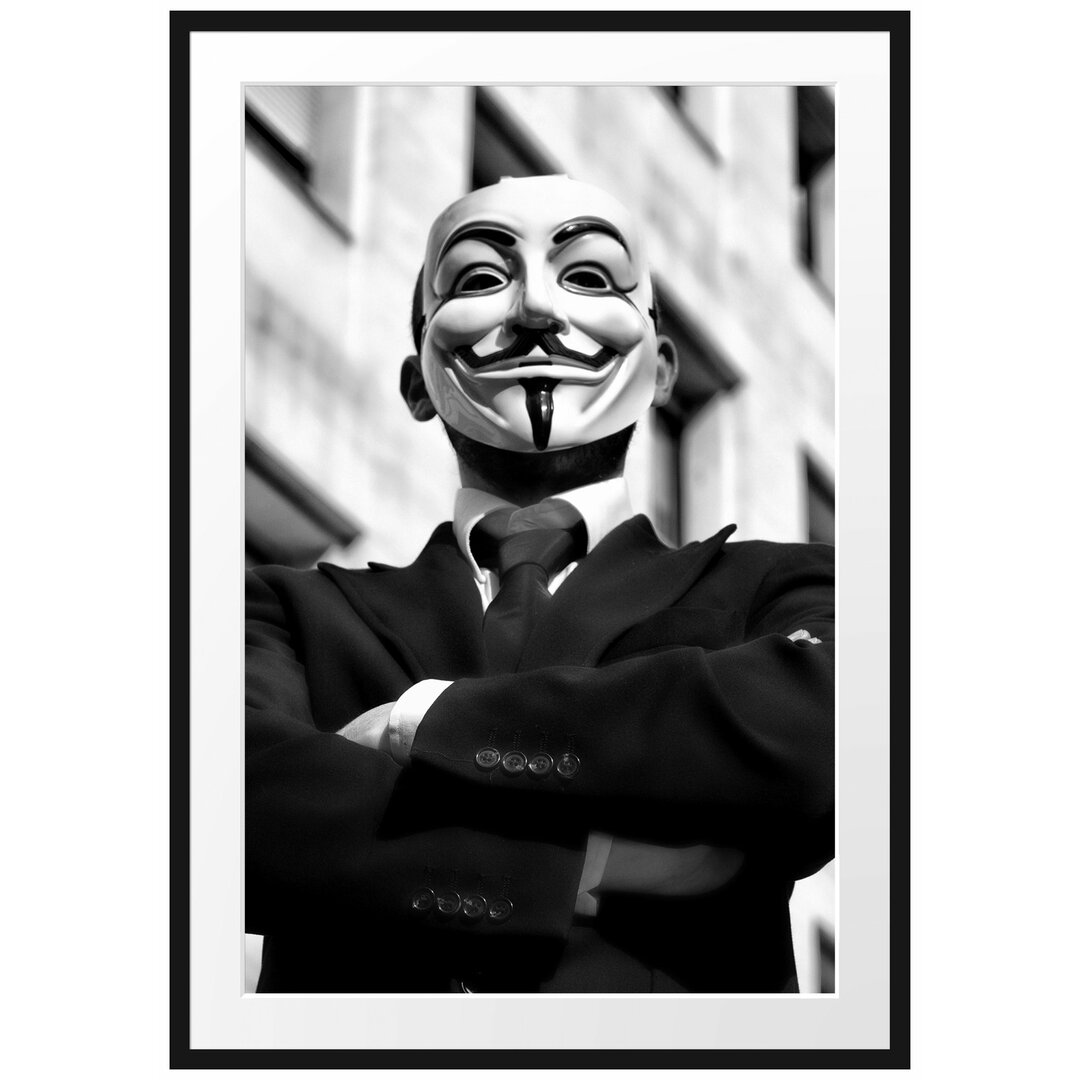 Gerahmtes Poster Anonymus Maske