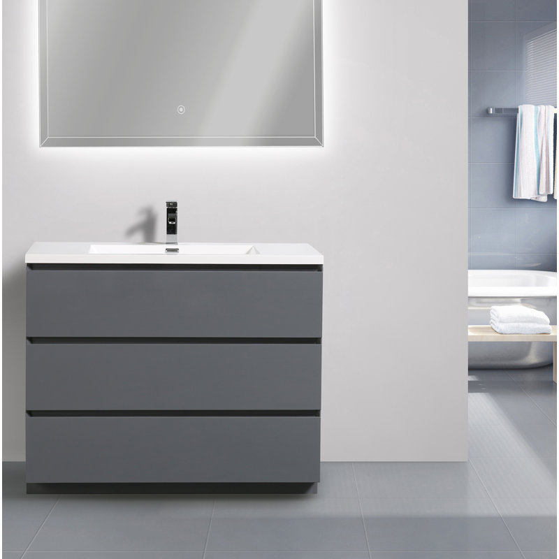 Ensemble de meuble-lavabo simple 42 po Hargrave, Gris brillant