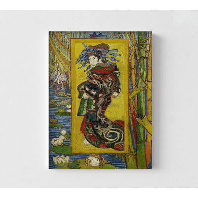 Courtesan After Eisen By Vincent Van Gogh, Japanese Woman Print, Asian Portrait Print, Asian Female Art, Van Gogh Woman, Asian Wall Art