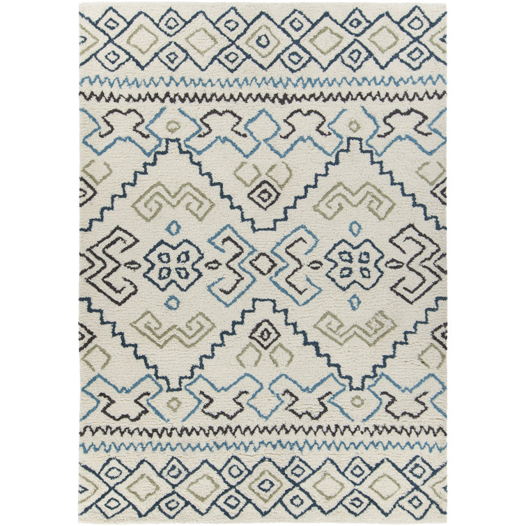 Arcon Wool Southwestern Area Rug in Cream