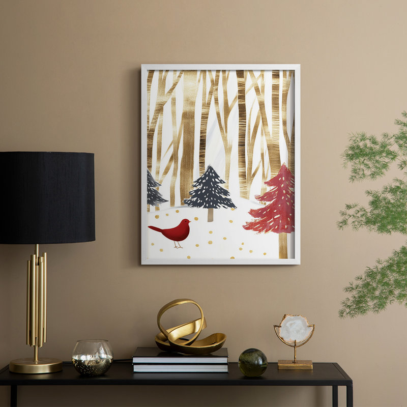 «Christmas Holiday Art» CDIX, reproduction d'art encadrée, H 30 po x l 24 po, Blanc