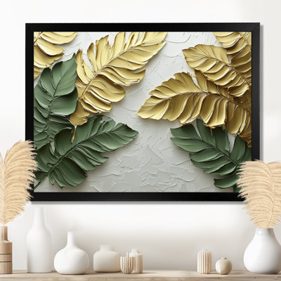 Clote Golden Plams Midnight Collage III - palmiers et palmiers, art mural
