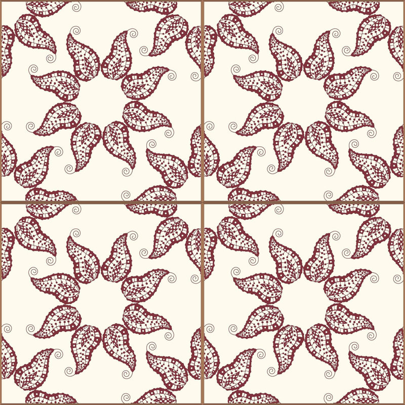 Carreau de papier peint adhésif l 24 po Bohemian, L 126 po x l 24 po