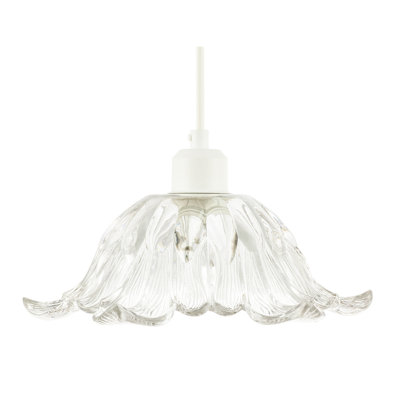 Art Nouveau Sculptural Clear Glass Pendant Ceiling Lighting Shade By 