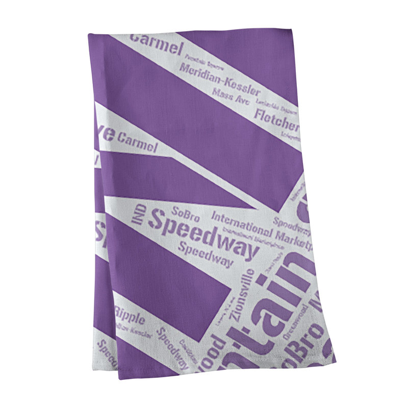 Cotton Tea Towel Kitchen Towel, Indianapolis, Purple