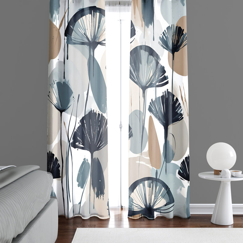Paire de rideaux semi-transparents en polyester Earstine, L 20 po x L 52 po