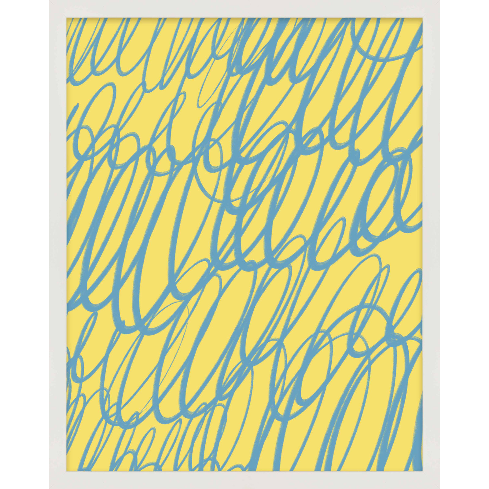 Color Squiggles 5 by Jacques Pilon, 20" H x 16" W x 1.25" D, White Single Structure Framed Paper