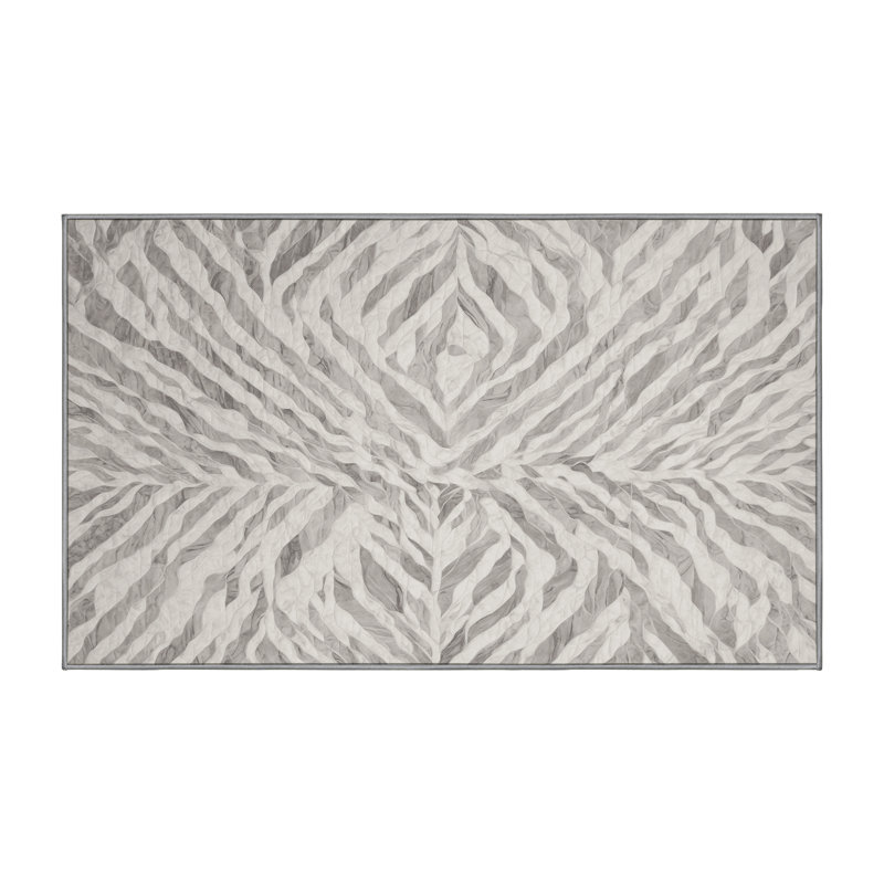 Tapis gris soyeux et moelleux, Rectangle 8 pi x 12 pi