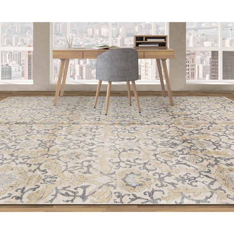 Silk Damask Area Rug