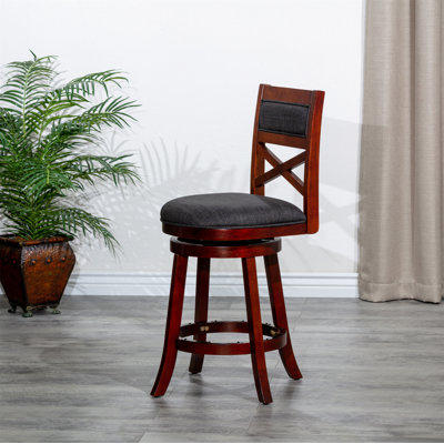 Lene Swivel 30'' Bar Stool -  Gracie Oaks, C293BEE2810A4ADDA191EE9BEBCE92C7