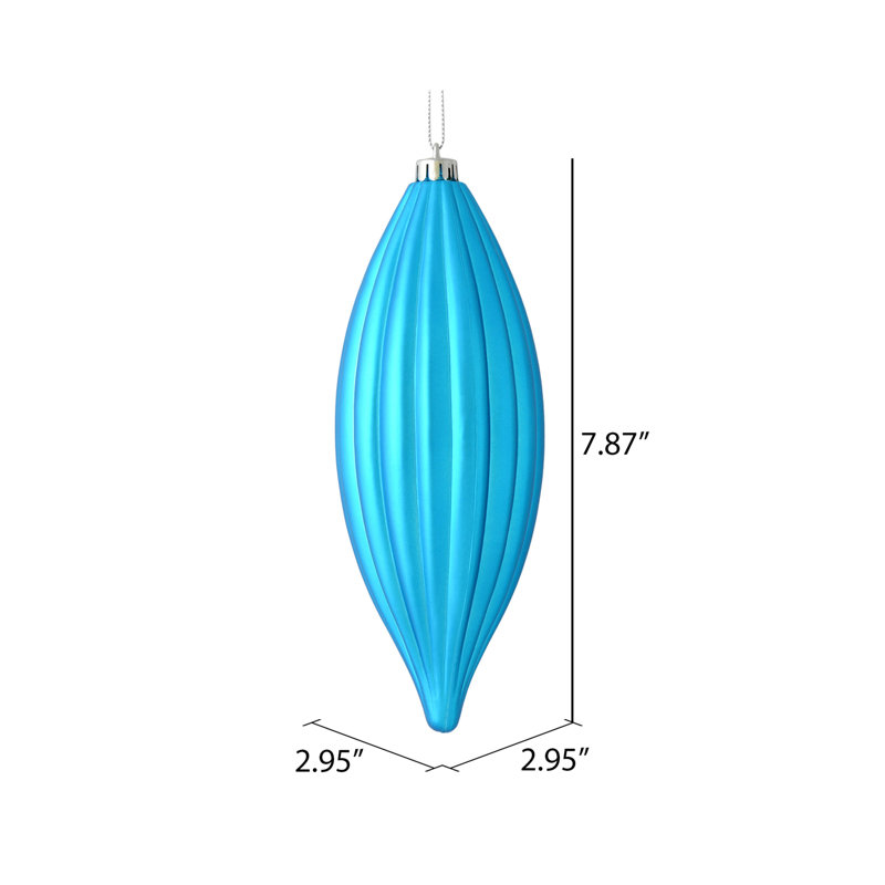 Ornement en forme de fleuron 8 po nLine, Turquoise mat