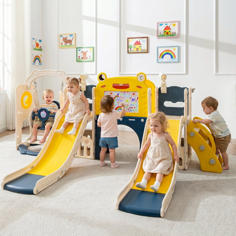 Ensemble de jeu et de balançoire 12 en 1 pour l'intérieur et l'extérieur, H 41,73 po x l 102,36 po x P 62,99 po