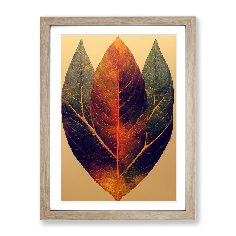 A Glorious Leaf - Wall Art, 34cm H x 25cm W x 2cm D, Oak Framed