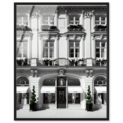 Luxury Facade BW I Framed Acrylic Print Glam Wall Decor by Notoriart, Black Frame, 30 x 36