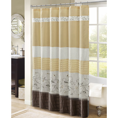 Embroidered Floral Shower Curtain