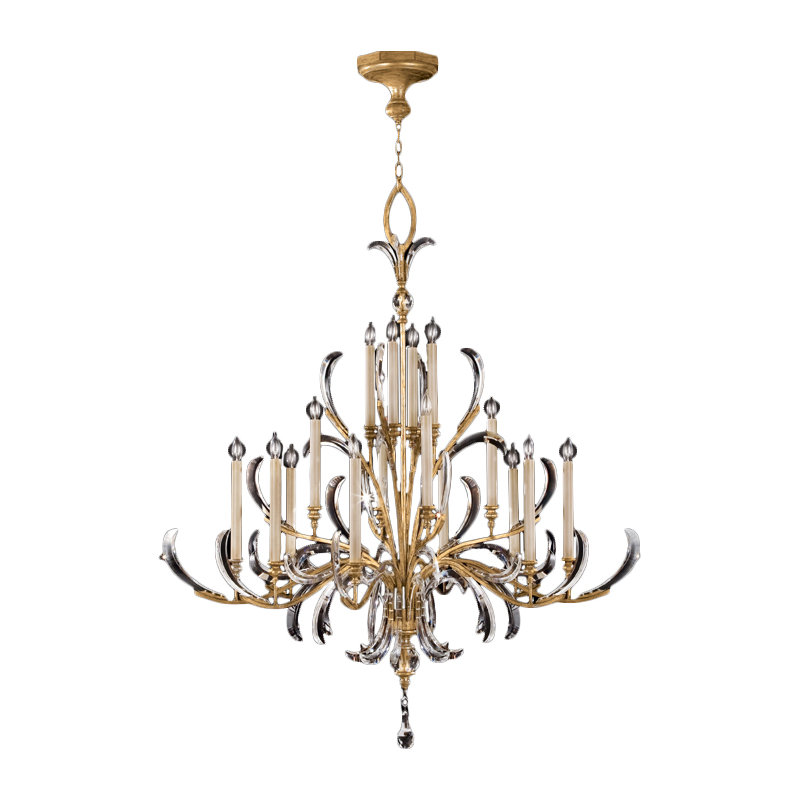 Beveled Arcs 16 - Light Chandelier, Gold Leaf