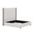 Tall Headboard Upholstered Bed With Vertical Striped And Wingback Design