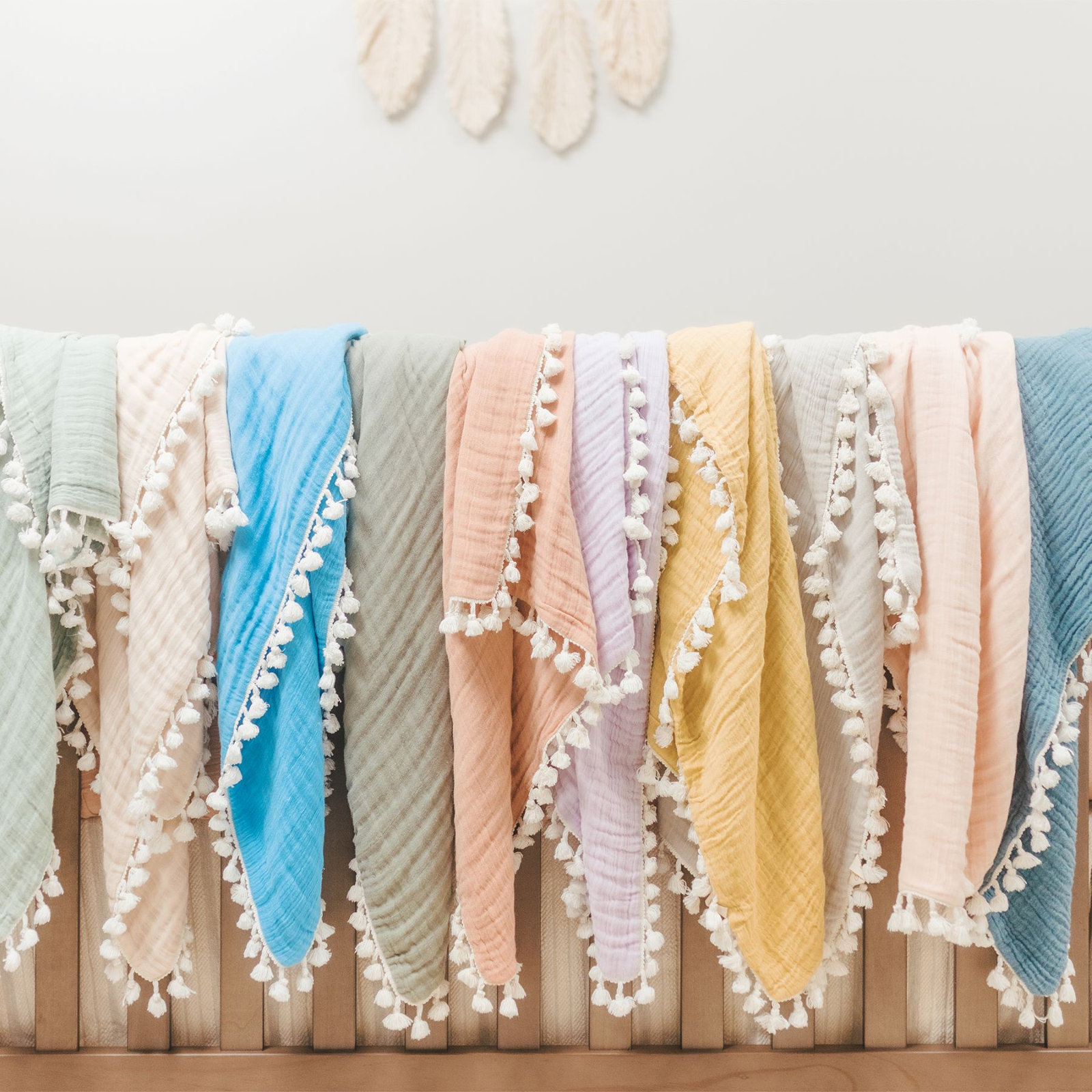 6-Layer Cotton Muslin Baby Blanket, Green
