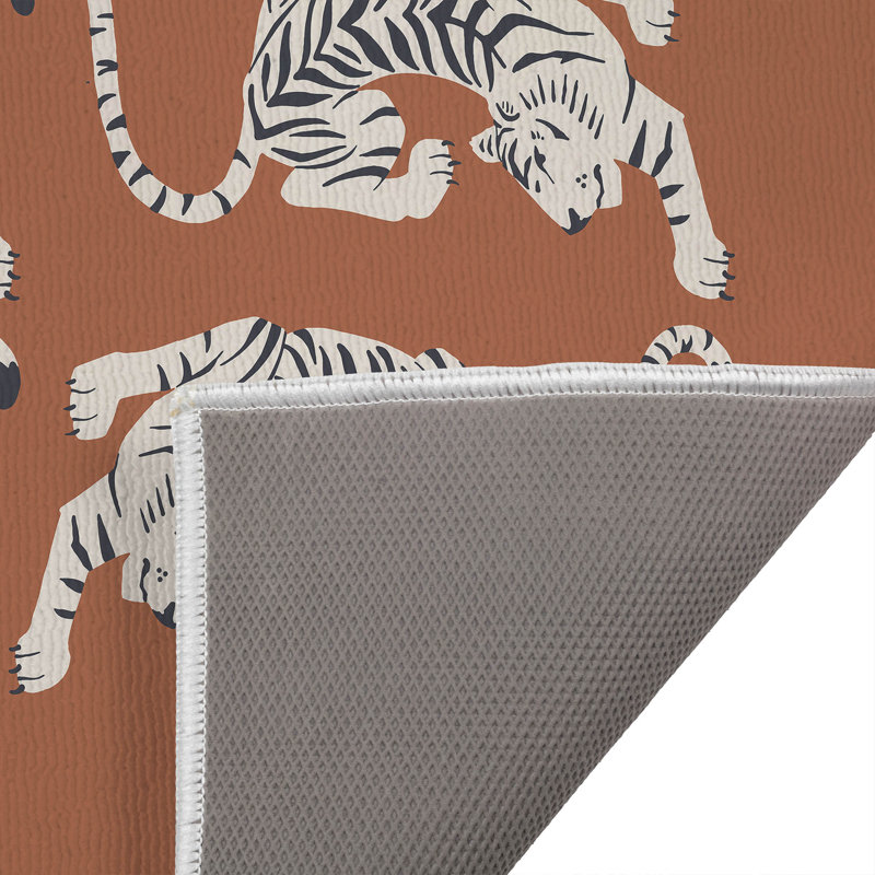 Paillasson Hey Tiger, Terracotta, L 34 po x L 21 po