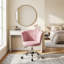 Fauteuil de coiffeuse réglable en velours avec dossier en forme de coquillage et roulettes lisses pour la zone de maquillage de la chambre à coucher