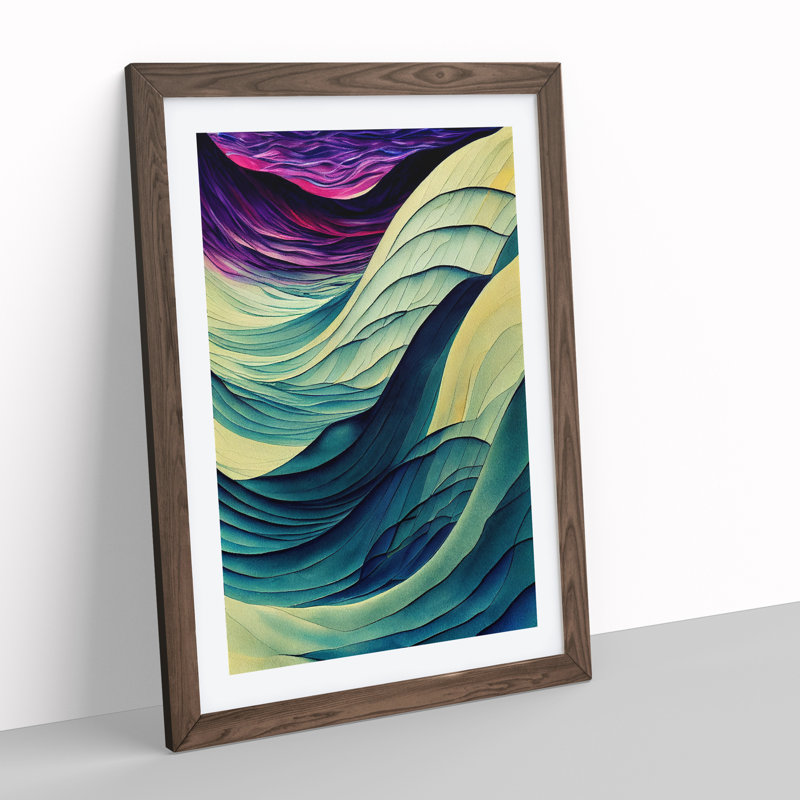Layers Of An Ocean Wave Abstract No.1 - Wall Art, 36cm H x 27cm W, Walnut Framed, White