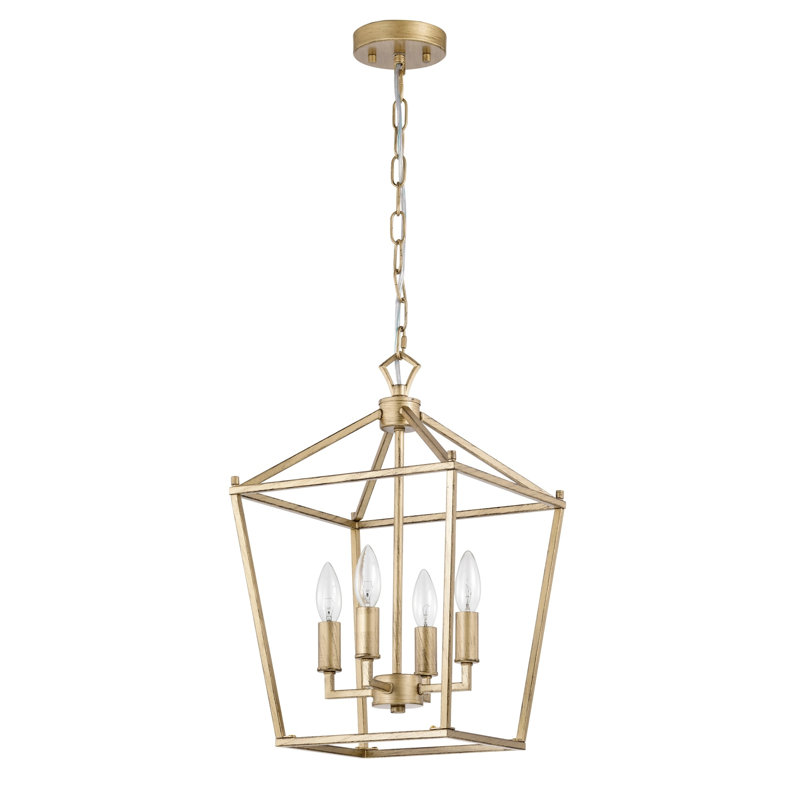 Lustre en fer de style lampadaire Buelex, Satin, H 16,9 po x l 11,8 po x P 11,8 po