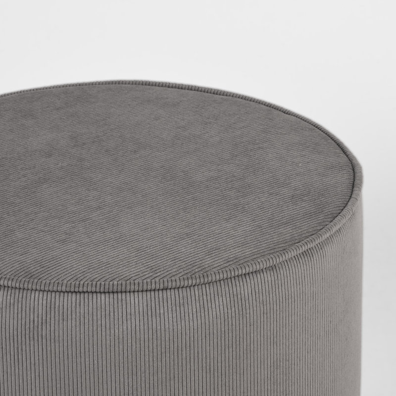 55cm Wide Round Pouf Ottoman, Dark Grey