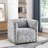 Gray Swivel Chair For Living Room - Modern Design With High Foam Padding & Plywood Structure, 360-Degree Rotation, Attached Back, Seat And Lumbar Cushions, 300Lbs Capacity Base, Weight Bearing, No