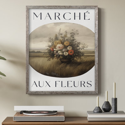 Vintage Floral Print II Framed Print - Solid Wood