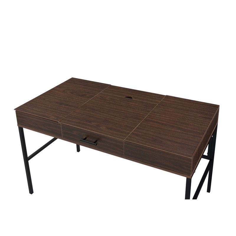 Reeves Metal Base Writing Desk, Oak